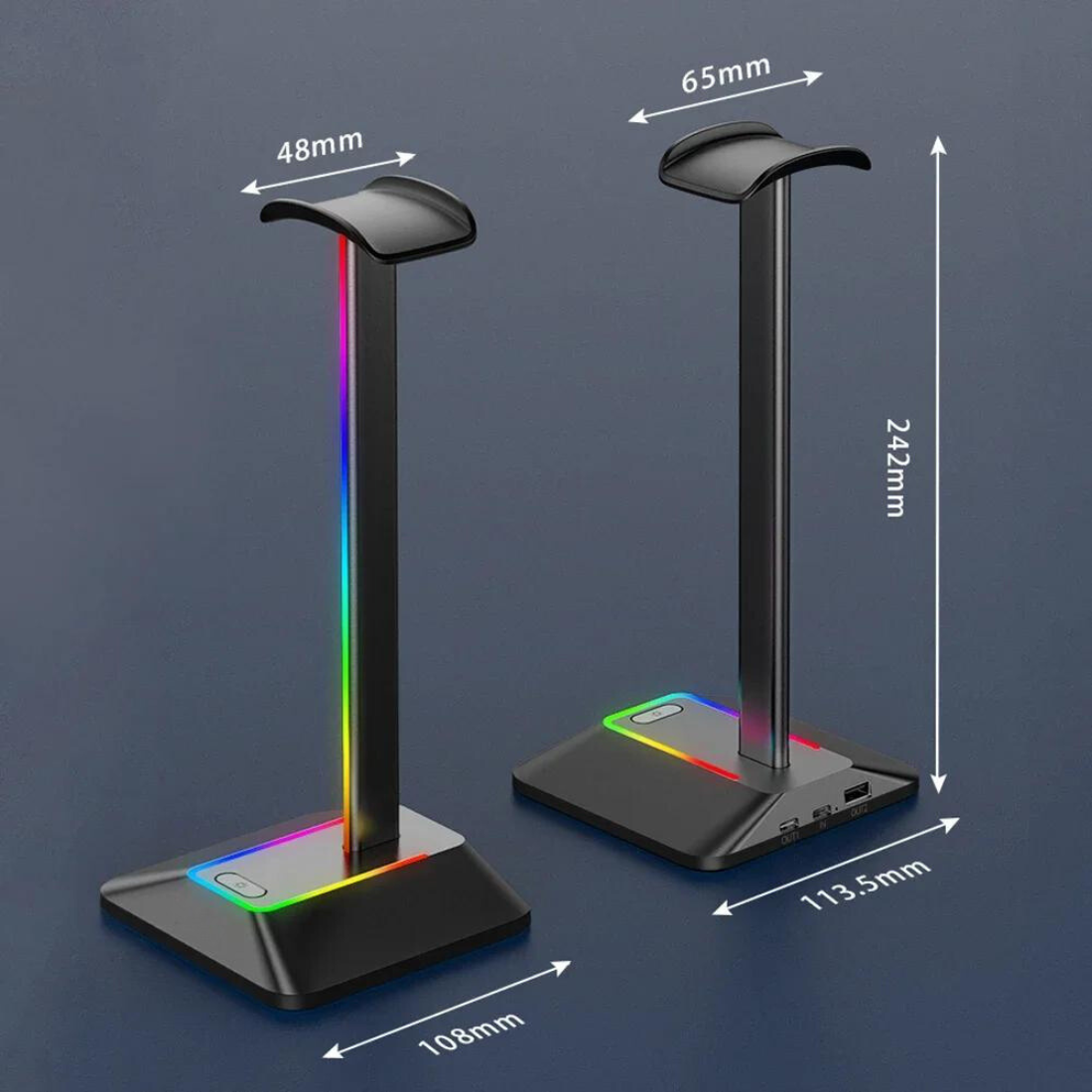 RGB Gaming Headphone Stand Dimensions