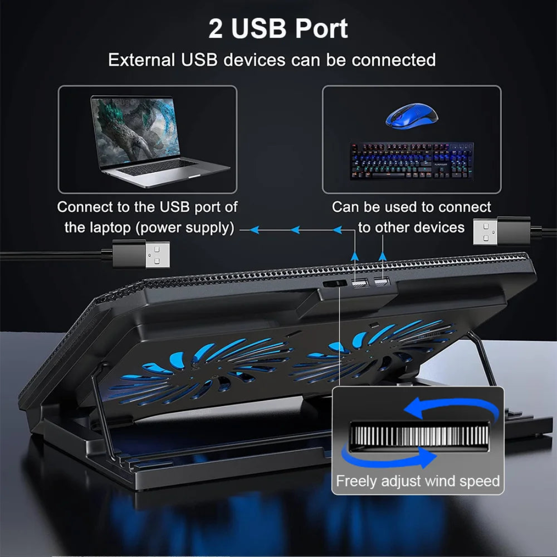 gaming laptop cooler features