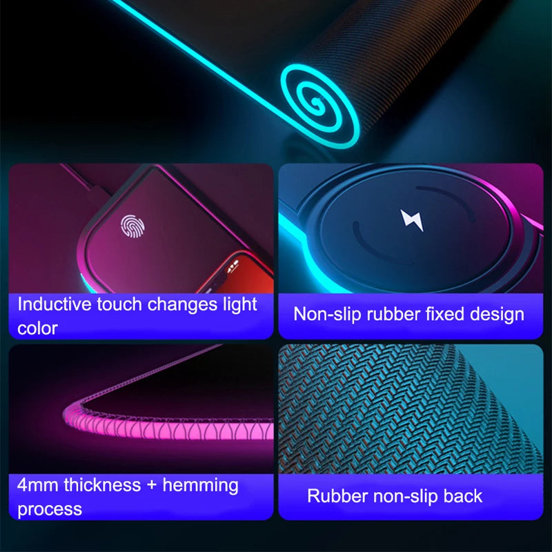 RGB Charging Mouse Pad Features