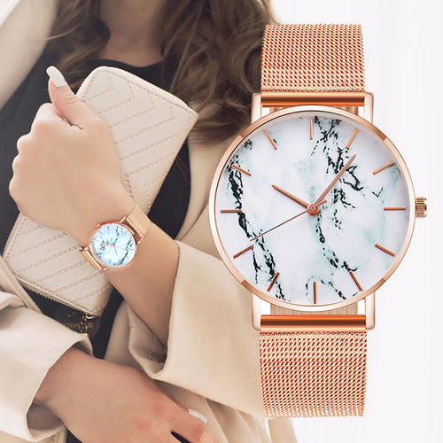 Mesh Band Marble Watch NovaBlend Bazaar