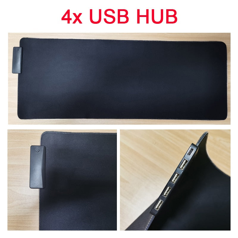 RGB Mouse Pad USB Hub 4x