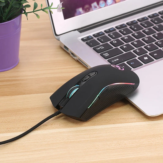 wired gaming mouse with side buttons