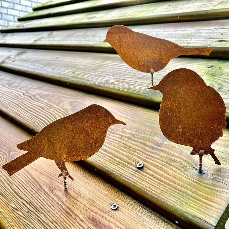 Rusty Metal Bird Ornament